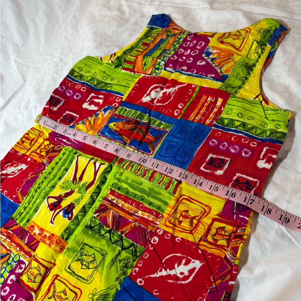 Colorful Patchwork Patterned Sun Dress Small - Picture 6 of 9
